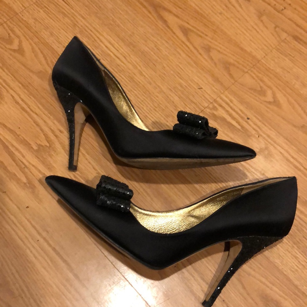 Kate Spade Black Satin Pumps